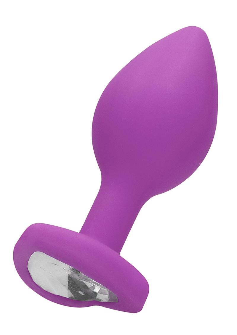 Ouch! Diamond Heart Butt Plug - Regular - Purple