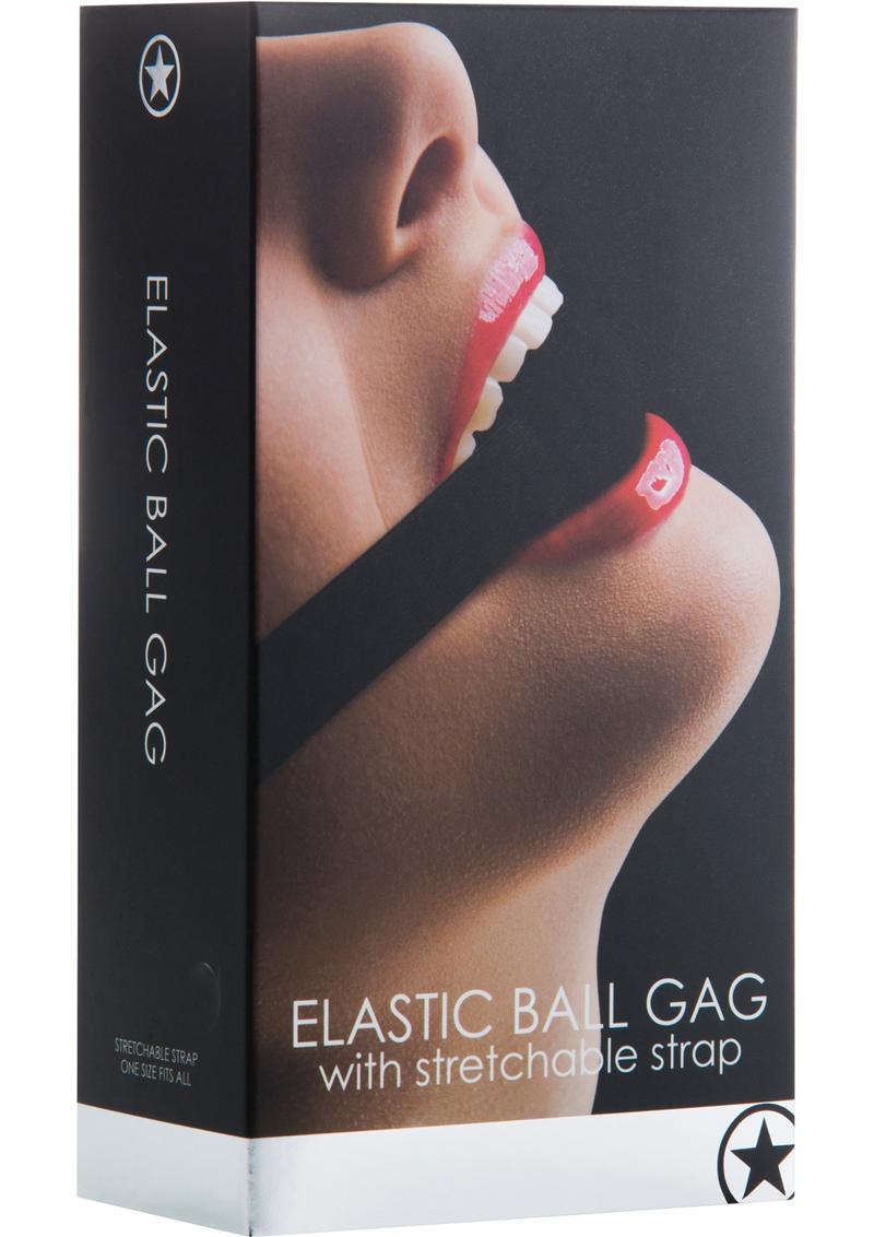 Ouch Elastic Ball Gag with Stretchable Strap - Black