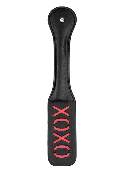 Ouch! Leather Paddle Xoxo - Black