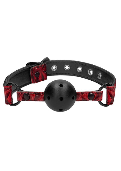 Ouch! Luxury Breathable Luxury Ball Gag - Burgundy/Red