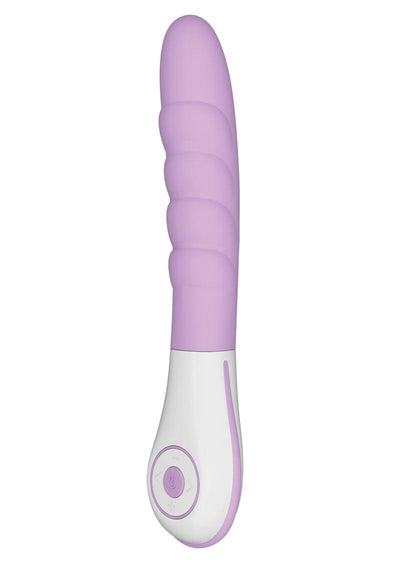 OVO Silkskyn Rechargeable Silicone Ribbed Vibrator - Pink/White