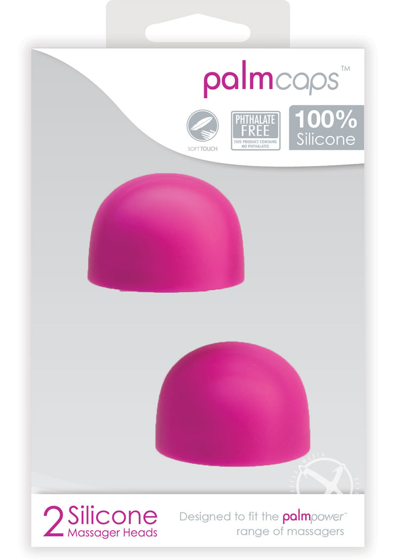 Palmcaps Silicone Massager Heads Attachment - Pink - 2 Per Pack