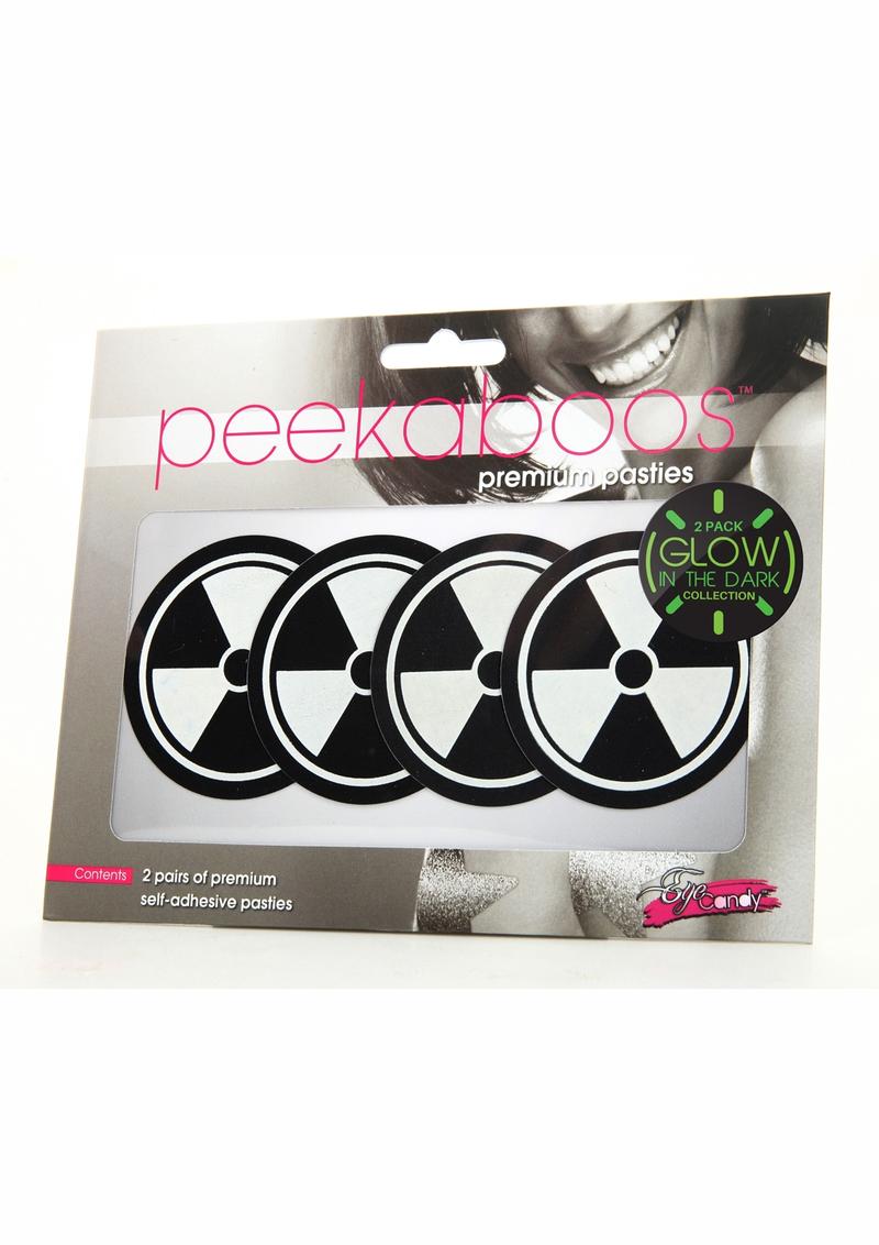 Peekaboo Glow In The Dark Hazmat Pasties - Black/Green