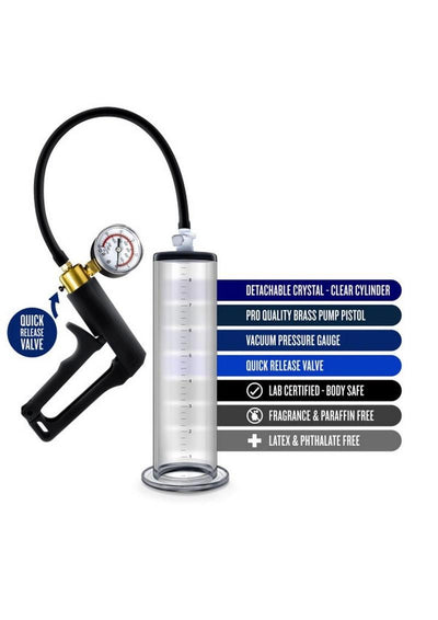 Performance Vx7 Vacuum Penis Pump with Brass Trigger and Pressure Gauge