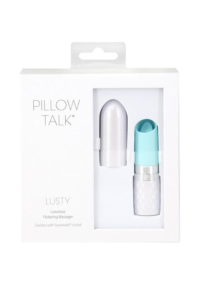 Pillow Talk Lusty Luxurious Rechargeable Silicone Flickering Massager - Teal/White