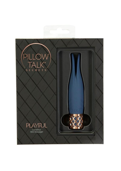 Pillow Talk Secrets Playful Rechargeable Silicone Massager - Blue/Rose Gold