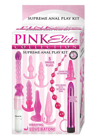 Pink Elite Collection Vibrating Supreme Anal Play Kit