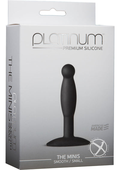 Platinum Premium Silicone - The Minis - Smooth - Small Anal Plug - Black