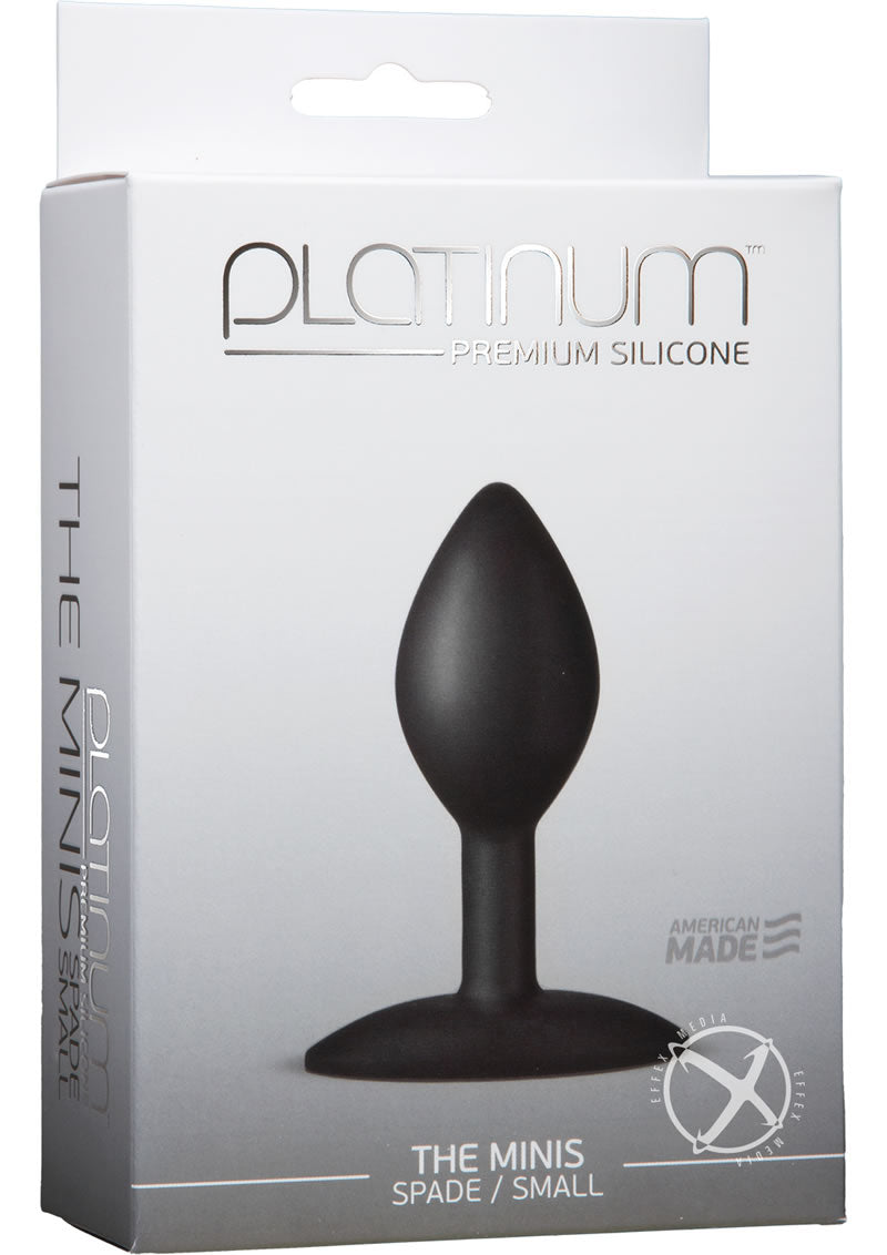 Platinum Premium Silicone - The Minis - Spade - Small Anal Plug - Black - Small