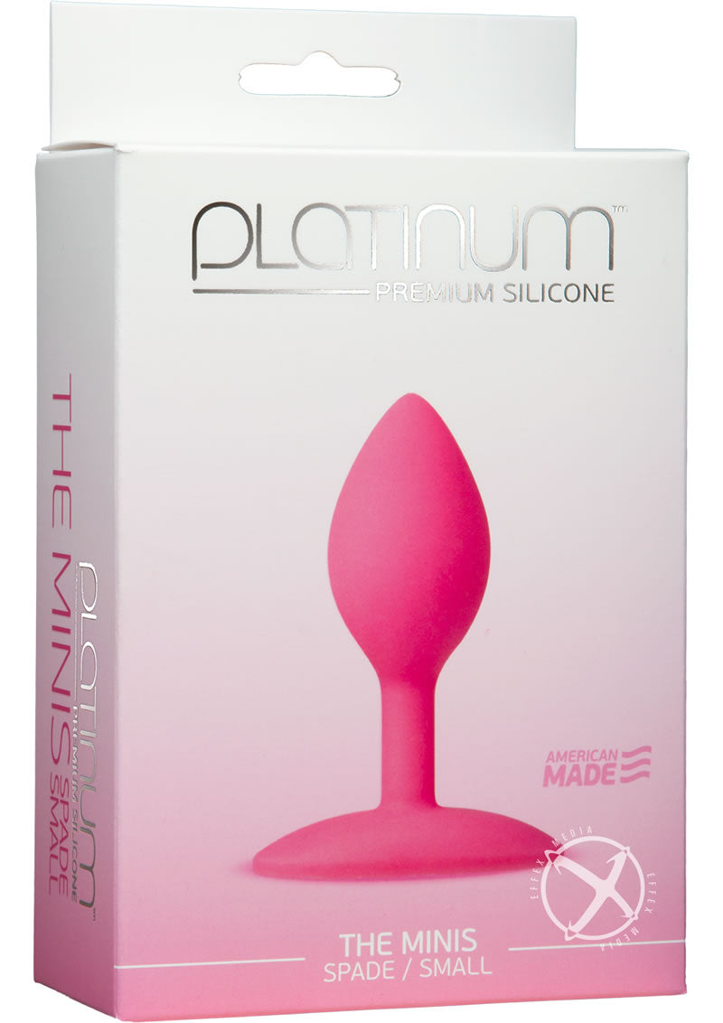 Platinum Premium Silicone - The Minis - Spade - Small Anal Plug - Pink - Small