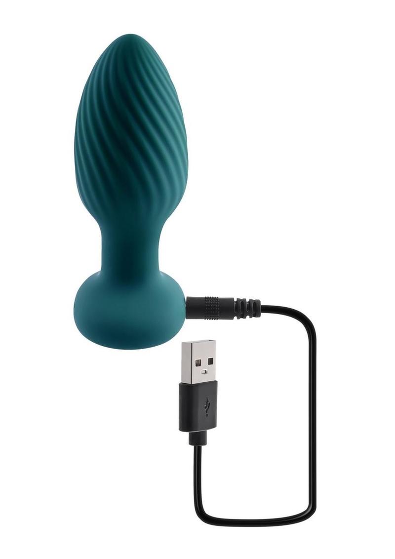 Playboy Spinning Tail Teaser Rechargeable Silicone Rotating Anal Plug with Remote Control