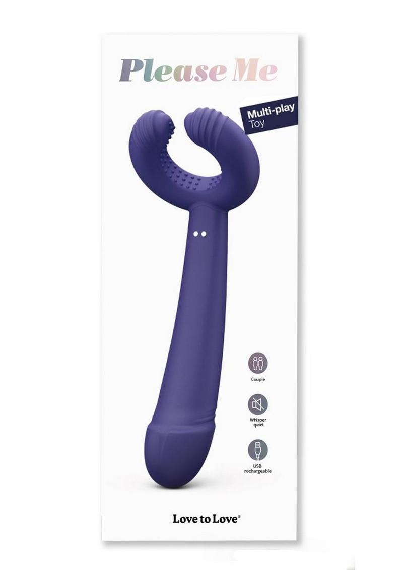 Please Me Rechargeable Silicone Vibrator - Blue/Moonlight Indigo