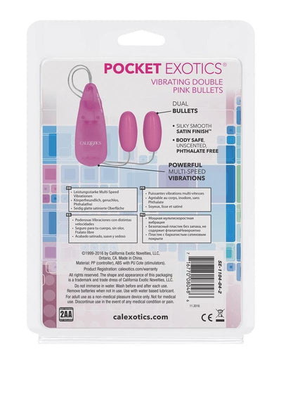 Pocket Exotics Vibrating Double Pink Passion Bullets