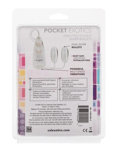 Pocket Exotics Vibrating Double Silver Bullets