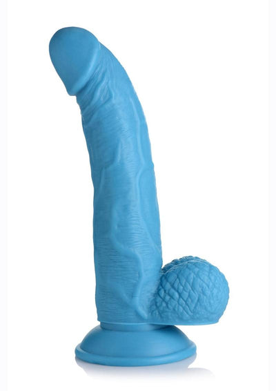 Pop Peckers Dildo with Balls - Blue - 7.5in