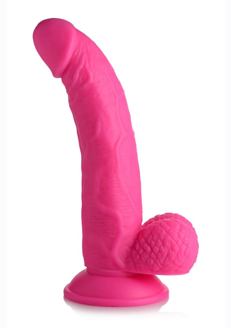 Pop Peckers Dildo with Balls - Pink - 7.5in