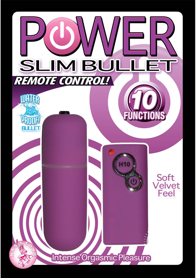 Power Slim Bullet with Remote Control - Purple