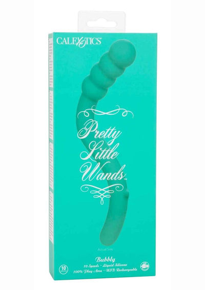 Pretty Little Wands Bubbly Rechargeable Silicone Vibrator - Aqua/Green