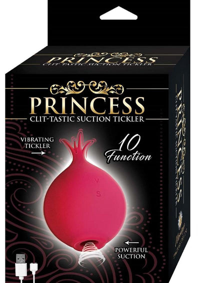 Princess Clit-Tastic Rechargeable Silicone Suction Tickler - Red