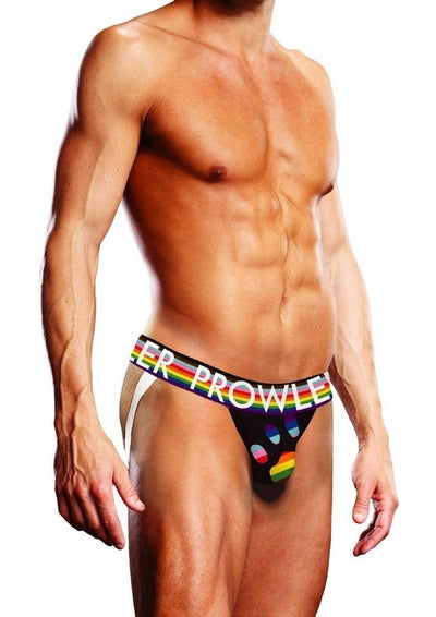 Prowler Black Oversized Paw Jock - Black/Multicolor/Rainbow - Small