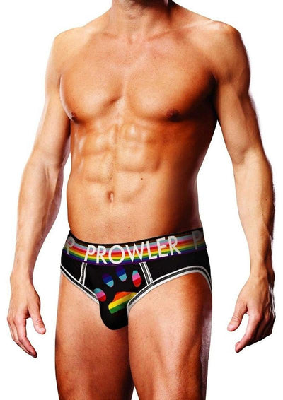 Prowler Black Oversized Paw Open Brief - Black/Multicolor/Rainbow - Medium