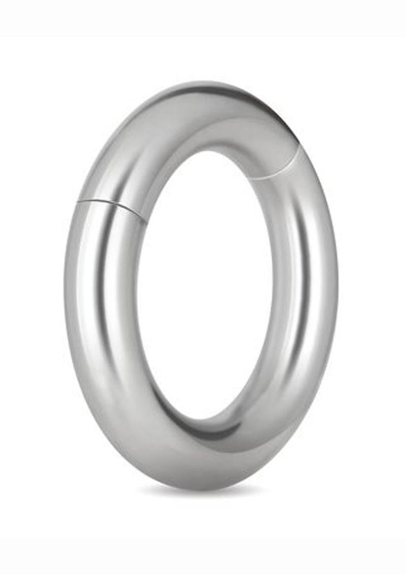 Prowler Red Stainless Steel Magnetic Cock Ring - Silver - 38mm