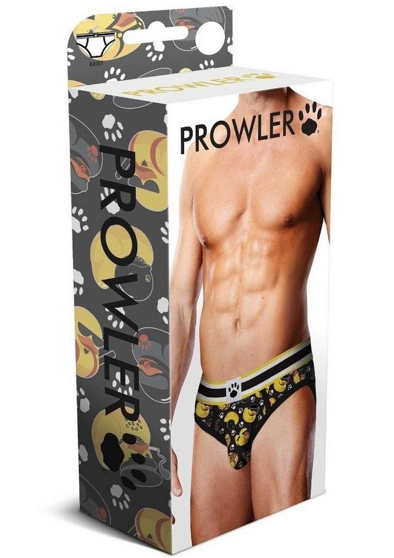 Prowler BDSM Rubber Ducks Brief - Black/Yellow - XSmall