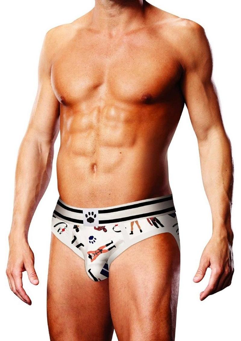 Prowler Leather Pride Brief - Black/White - XSmall