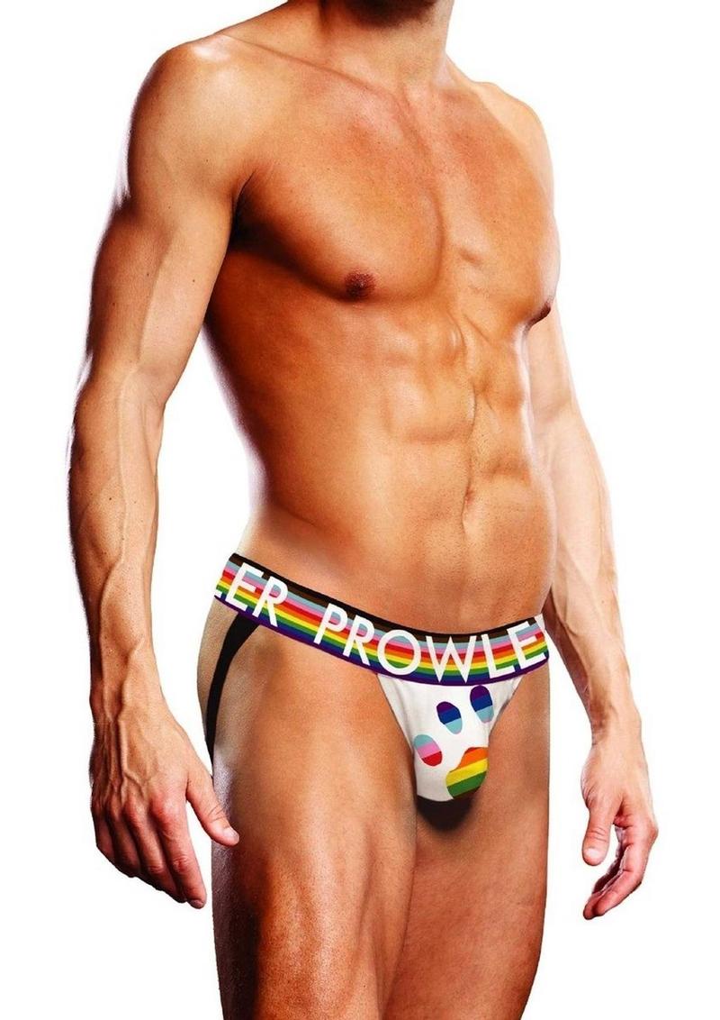 Prowler White Oversized Paw Jock - Multicolor/Rainbow/White - Medium