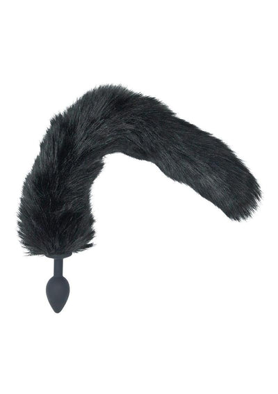 Punishment Fox Tail Silicone Butt Plug - Black