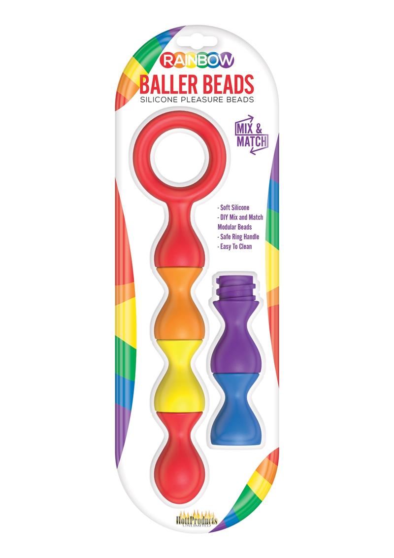 Rainbow Baller Beads Silicone Pleasure Anal Beads Waterproof