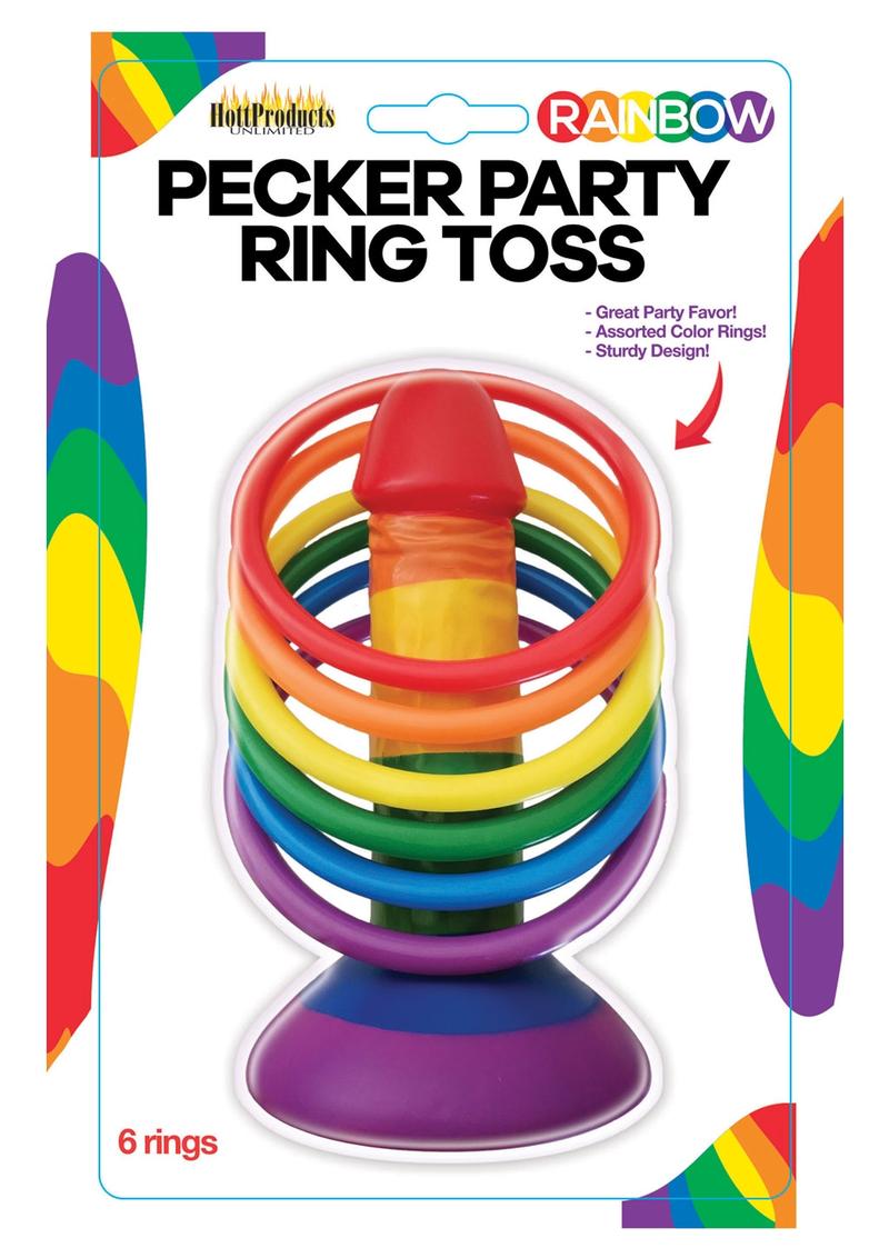 Rainbow Pecker Party Ring Toss - Multicolor