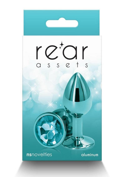 Rear Assets Aluminum Anal Plug - Metal/Teal - Small