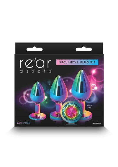 Rear Assets Aluminum Anal Plug Trainer Kit - Multicolor/Rainbow - 3 Pieces