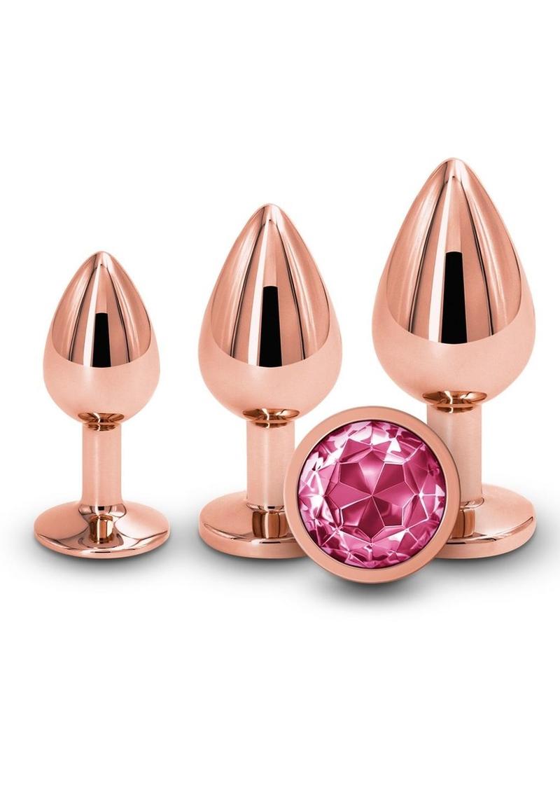 Rear Assets Aluminum Anal Plug Trainer Kit - Pink/Rose Gold - 3 Pieces