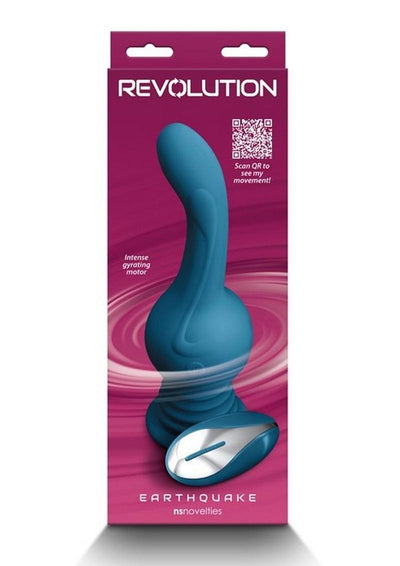 Revolution Earthquake Rechargeable Silicone Vibrator with Remote Control - Teal