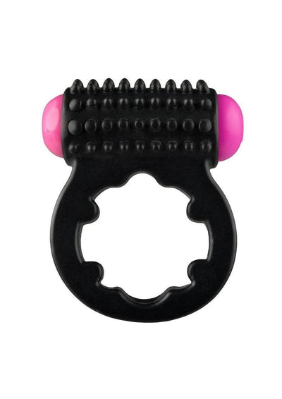 Rock Candy Sugar Buzz Vibrating Cock Ring - Black