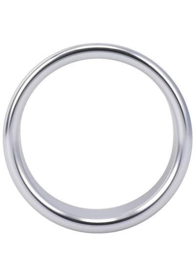 Rock Solid Brushed Alloy Aluminum Cock Ring - Metal/Silver - Large