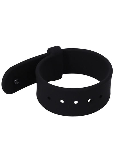 Rock Solid The Belt Adjustable Silicone Cock Ring - Black