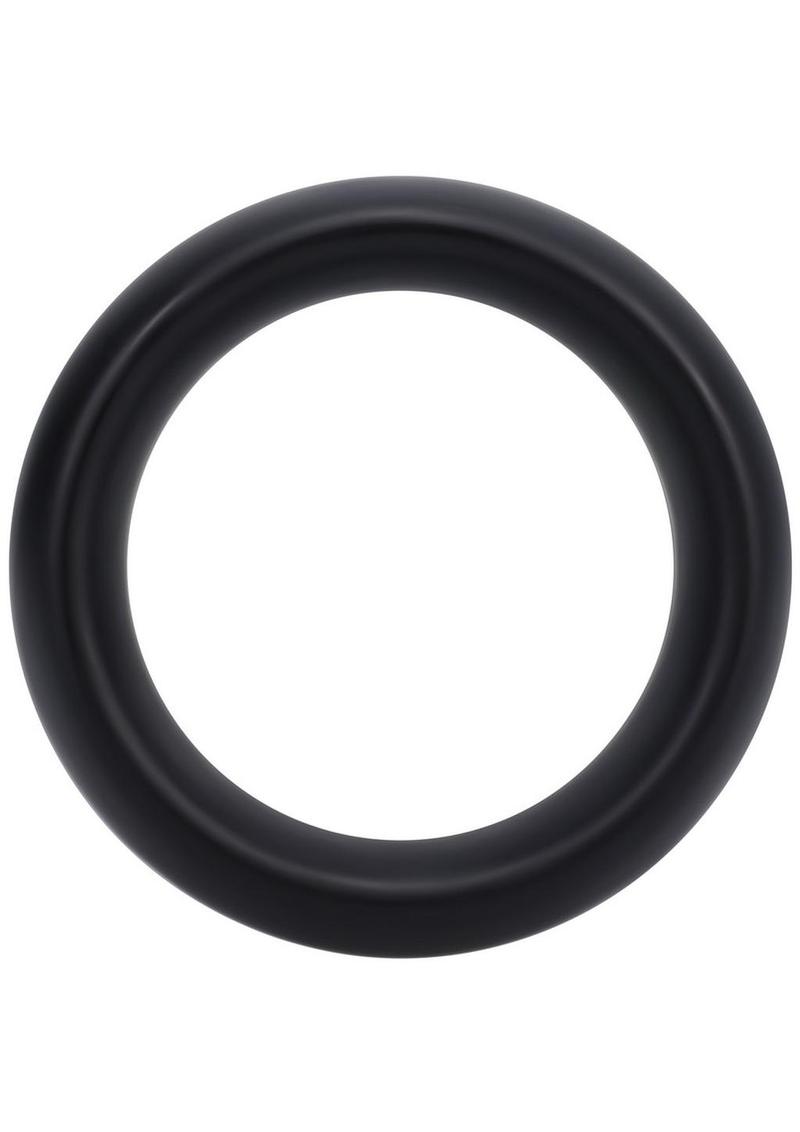 Rock Solid The Silicone Collar Cock Ring - Black - Medium