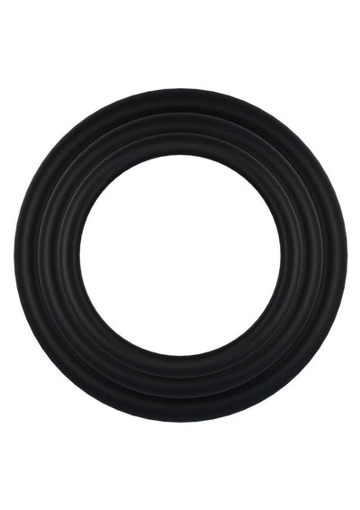 Rock Solid Tri-Pack Rubber Gasket Cock Ring - Black