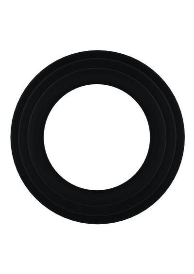 Rock Solid Tri-Pack Silicone Gasket Cock Ring - Black