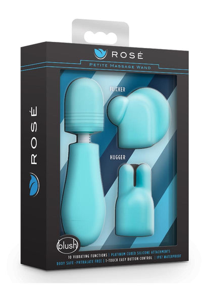 Rose Petite Massage Wand Kit - Blue - Set Of 3