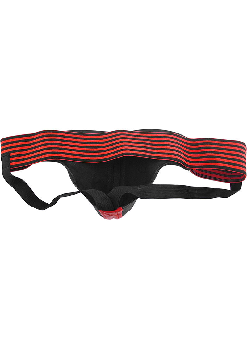 Rouge Leather Jock Strap - Black/Multicolor/Red - Large