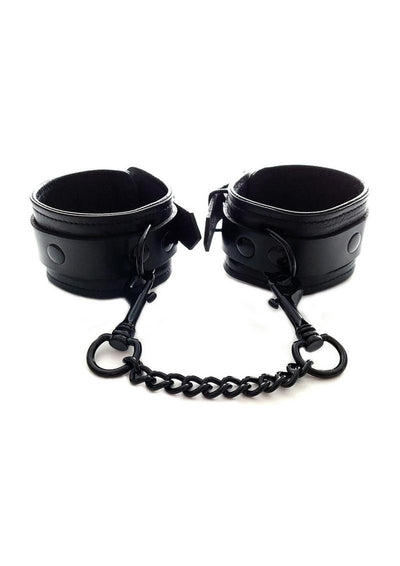 Rouge Leather Wrist Cuffs - Black