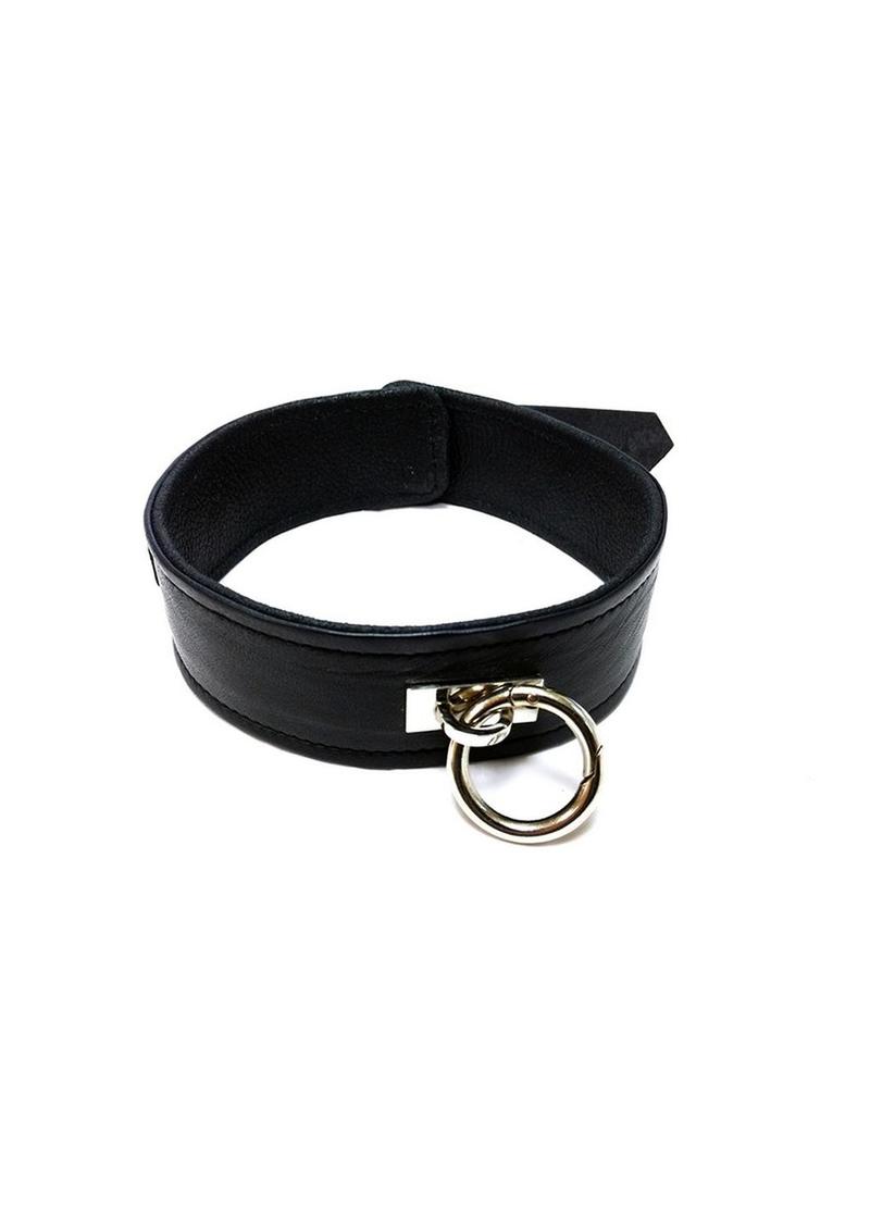 Rouge Plain Leather Adjustable Collar 1 Ring