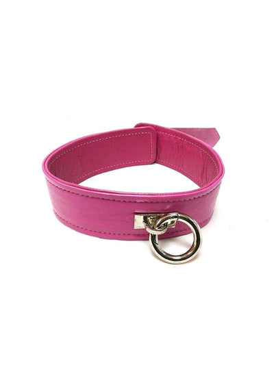 Rouge Plain Leather Adjustable Collar 1 Ring