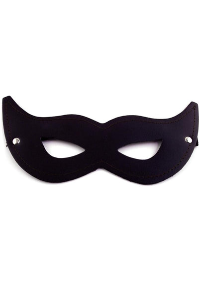 Rouge Smooth Leather Cat Eye Mask - Black