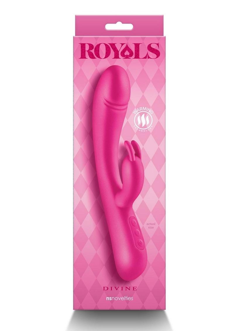 Royals Divine Rechargeable Silicone Rabbit Vibrator - Pink