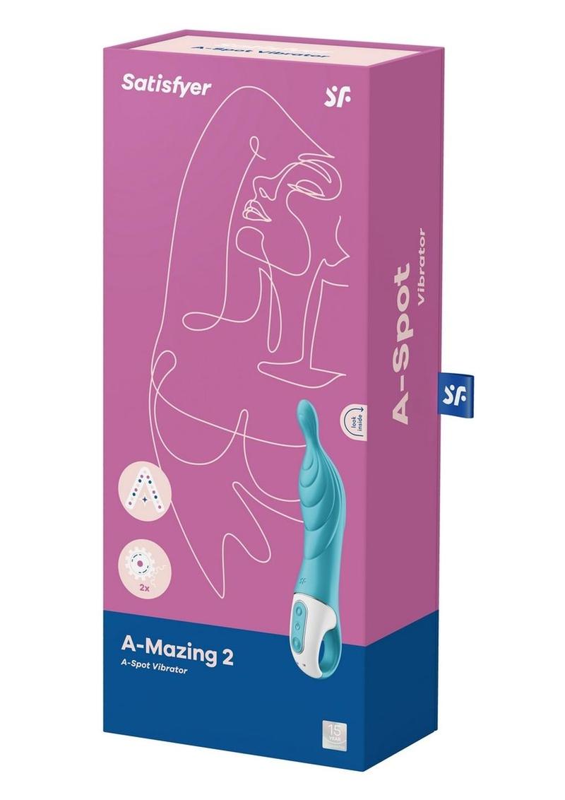 Satisfyer A-Mazing 2 Silicone Vibrating Stimulator - Blue/Turquoise